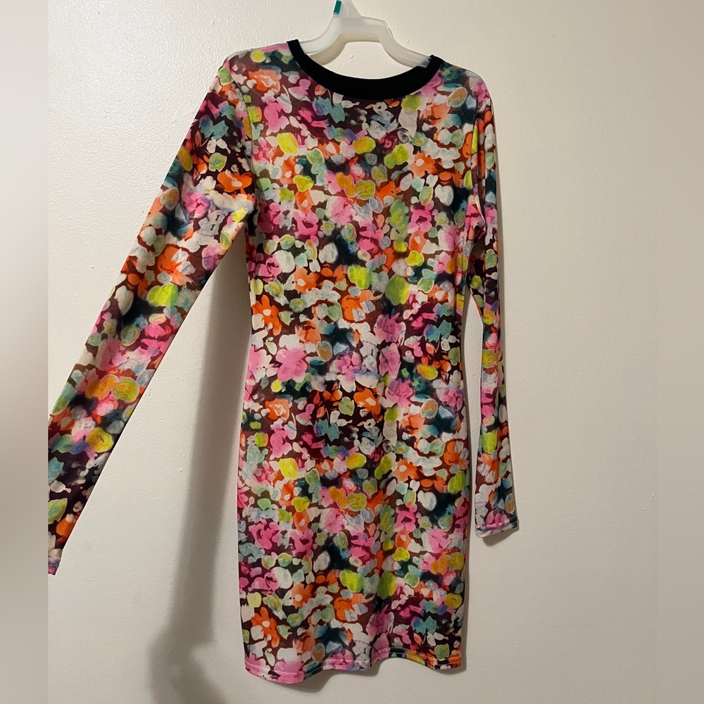 Nasty Gal multi-coloured bodycon mini dress #minidress